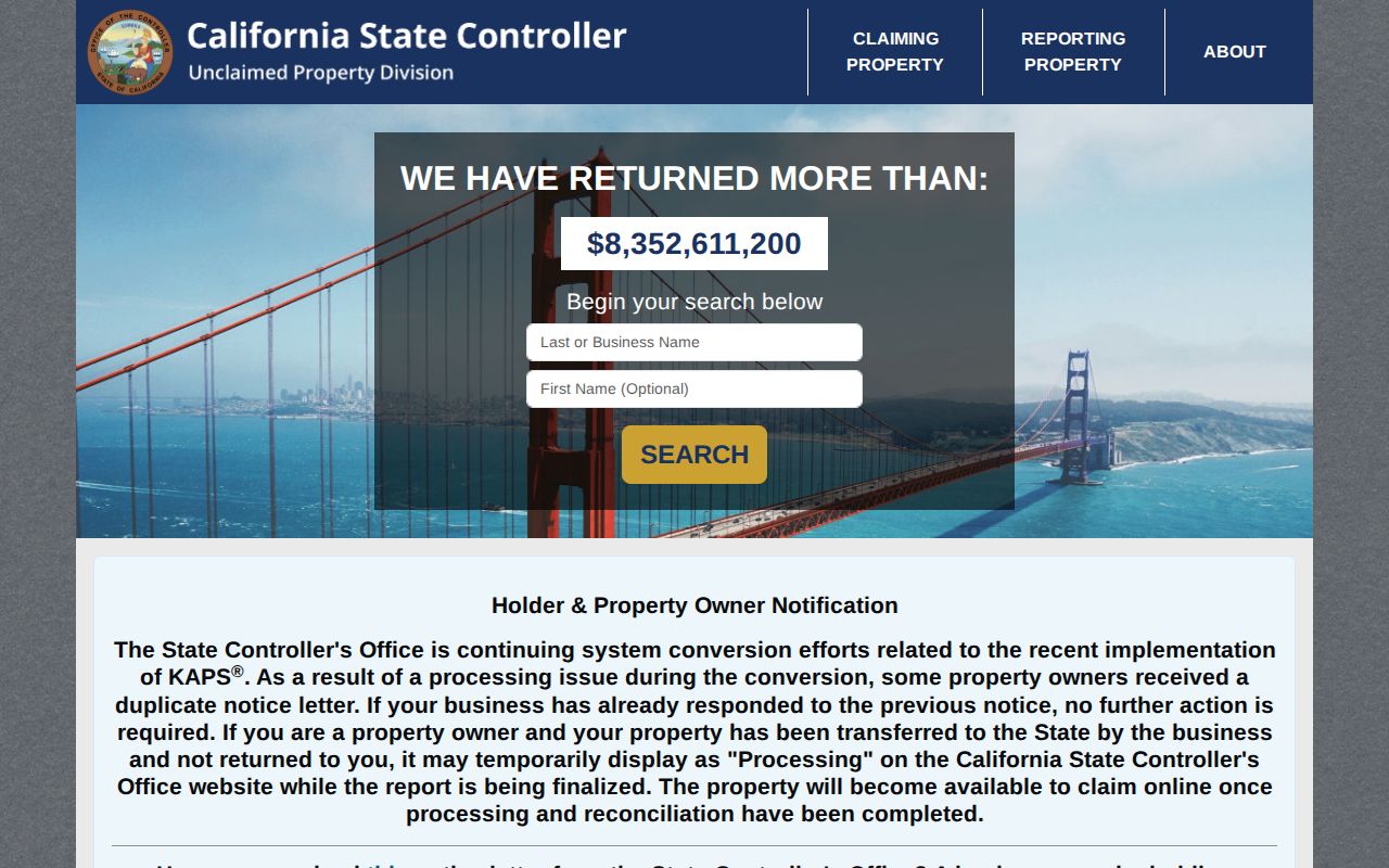 Lomita people search through California unclaimed property records