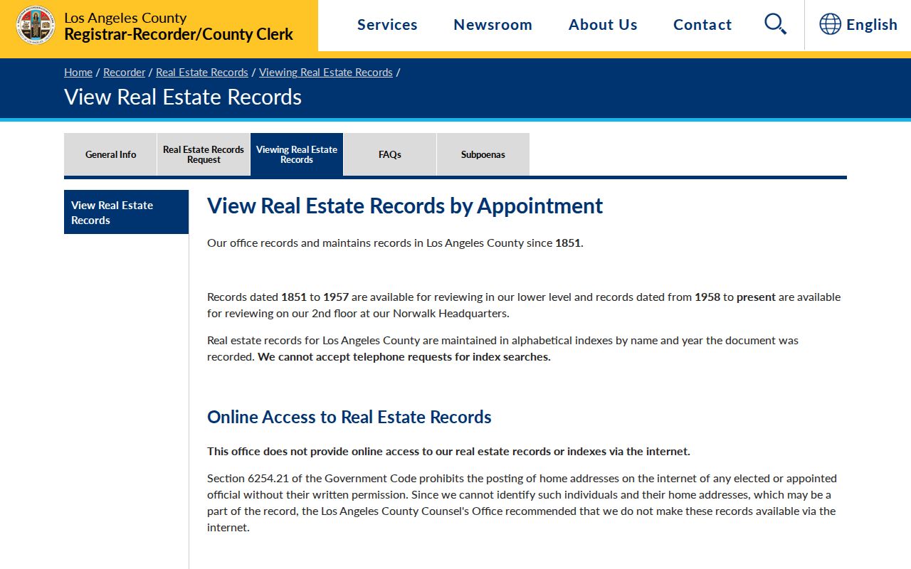 Lomita people search guidance for offline Los Angeles County deed records