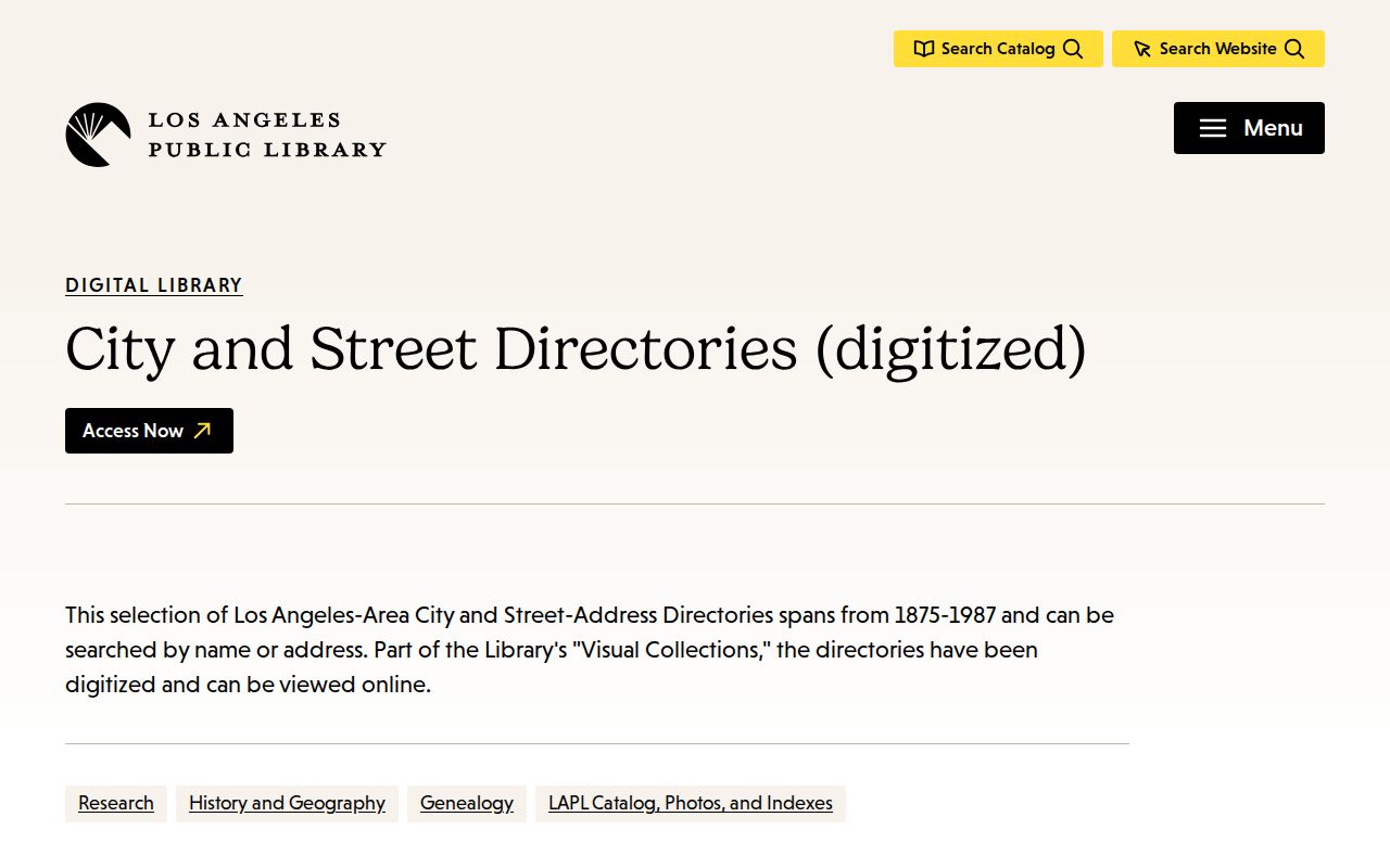 Lomita people search using historical Los Angeles city and street directories
