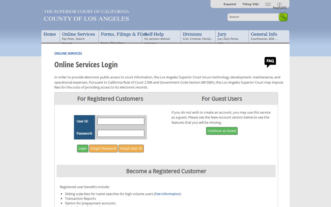 Lomita people search with Los Angeles Superior Court online case services
