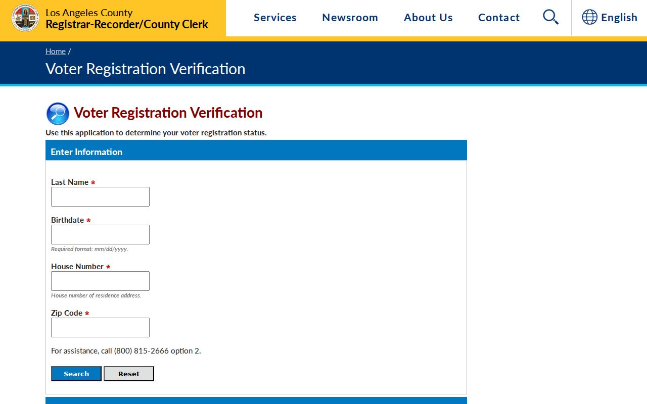 Lomita people search limits shown by the LA County voter registration lookup