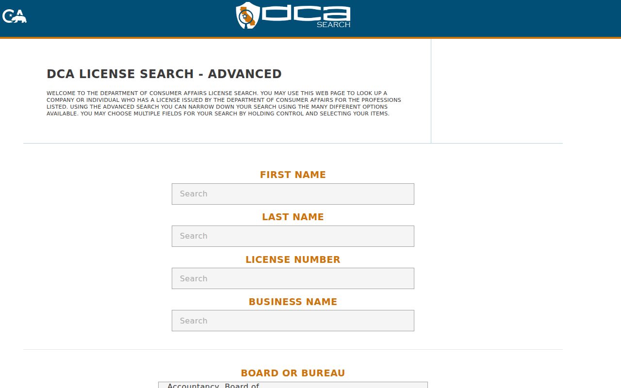 Lomita people directories advanced California professional license search